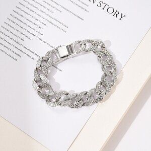 Iced Out White Gold Cuban Diamond Bracelet